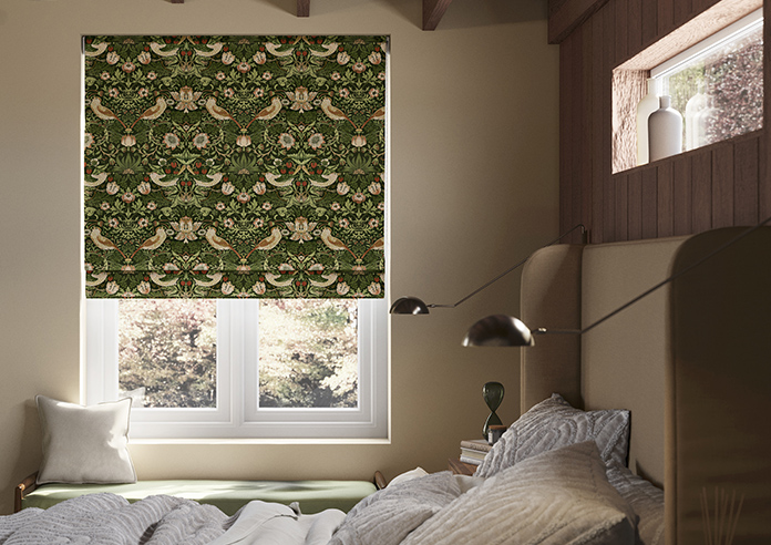 William Morris At Home Strawberry Thief, Nettle - Roman Blind - Image 3
